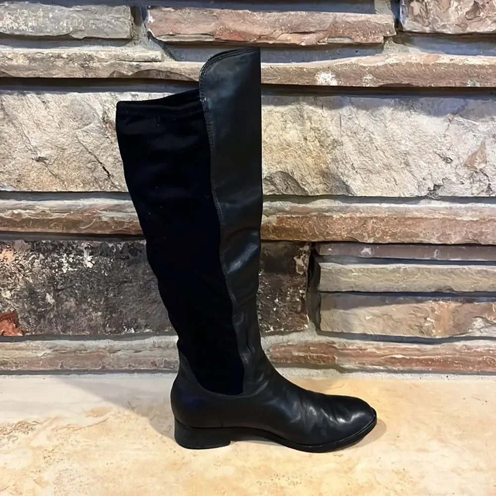 Cole Haan Black Leather Over the Knee Boots